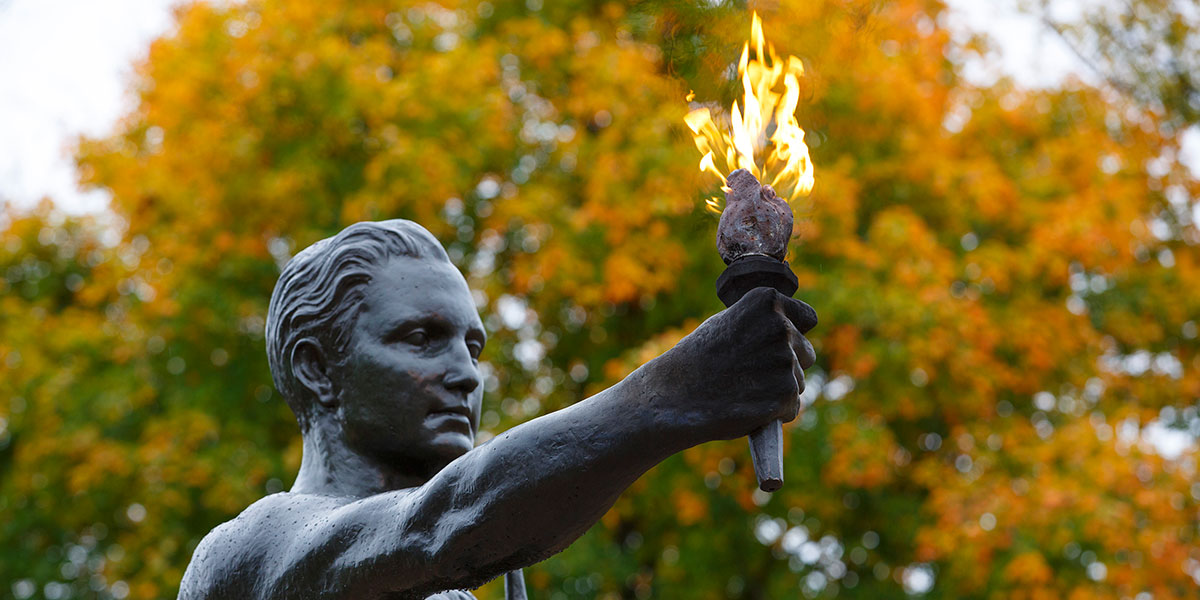 Torchbearer during fall.
